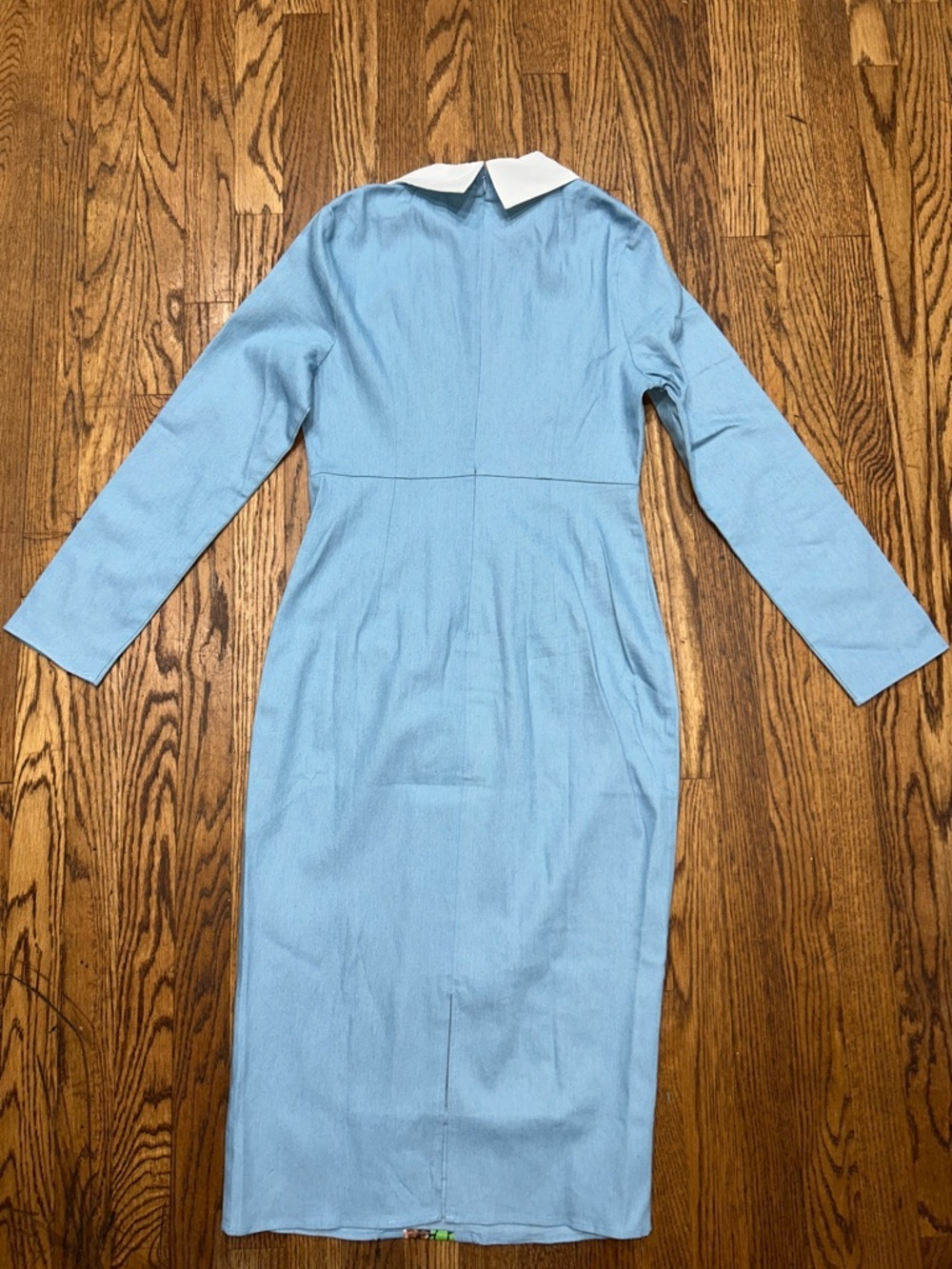 Vintage Style Blue Midi Spring Wedding Guest Dress Church Brunch Size Small - Picture 5 of 6